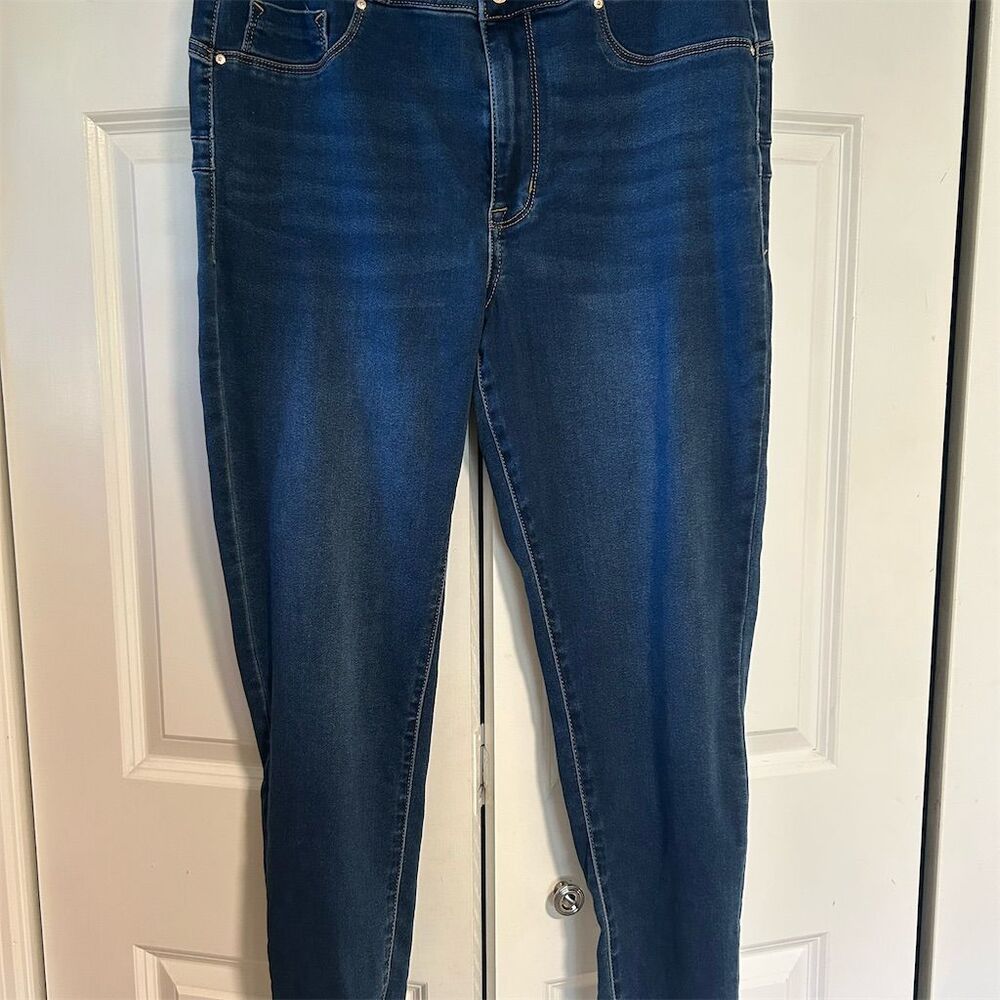 Seven7 Women's Plus Size 18W High Rise Skinny Jeans Blue